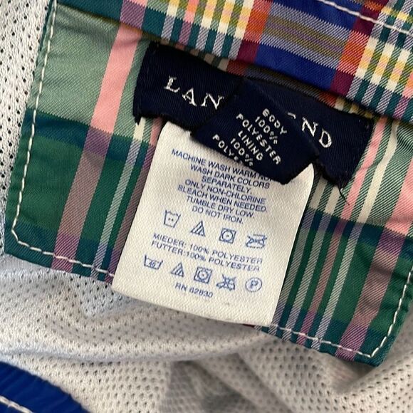 Lands End Men's Madras Plaid Swim Shorts L 36-38 - Picture 5 of 6